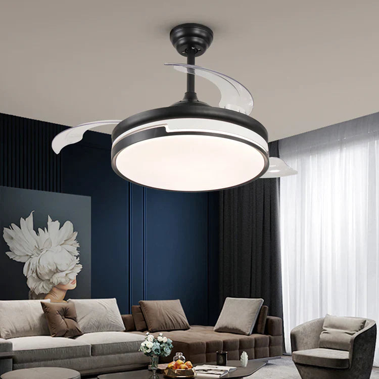 Lustra LED Summer Black cu Ventilator Echivalent 300W Telecomanda