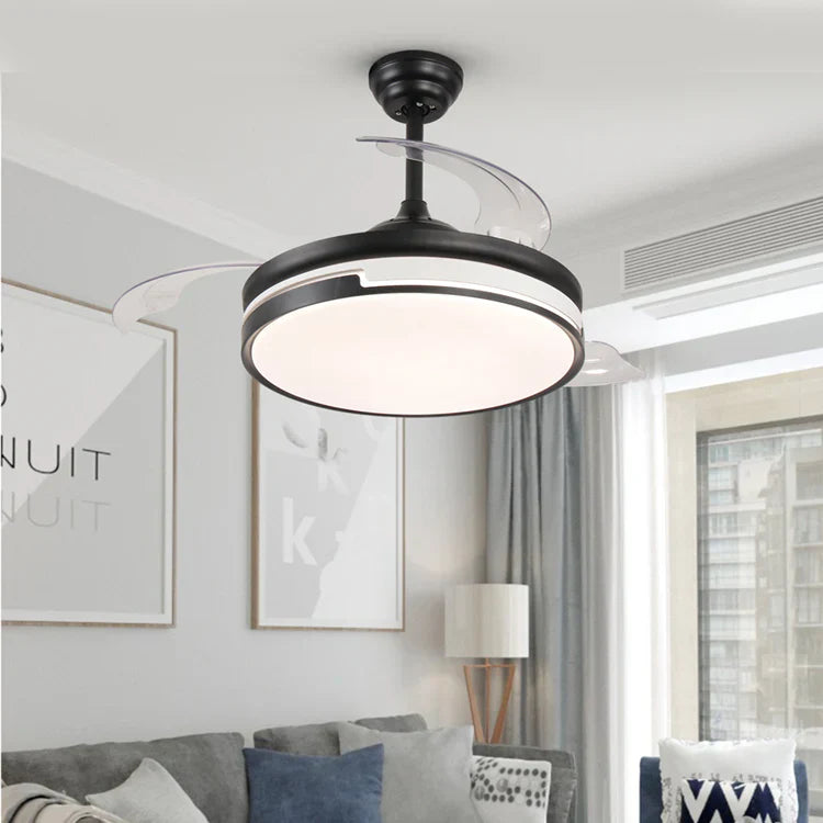 Lustra LED Summer Black cu Ventilator Echivalent 300W Telecomanda