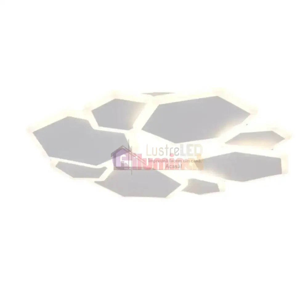 Lustra LED VERRA Hexagons 3 Functii Echivalent 670W Telecomanda ALBA / MINIMALIST DESIGN / 50CM Lighting Fixtures