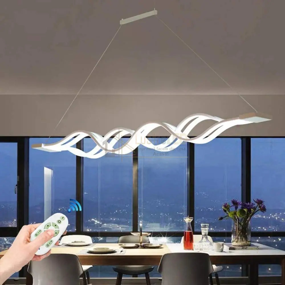 Lustra Led Suspendata Waves Telecomanda Echivalent 800W Lighting Fixtures