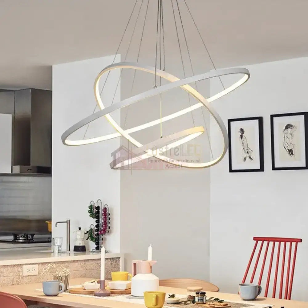 Lustra Led 154W Wonder Alb 3 Segmente Telecomanda Lighting Fixtures
