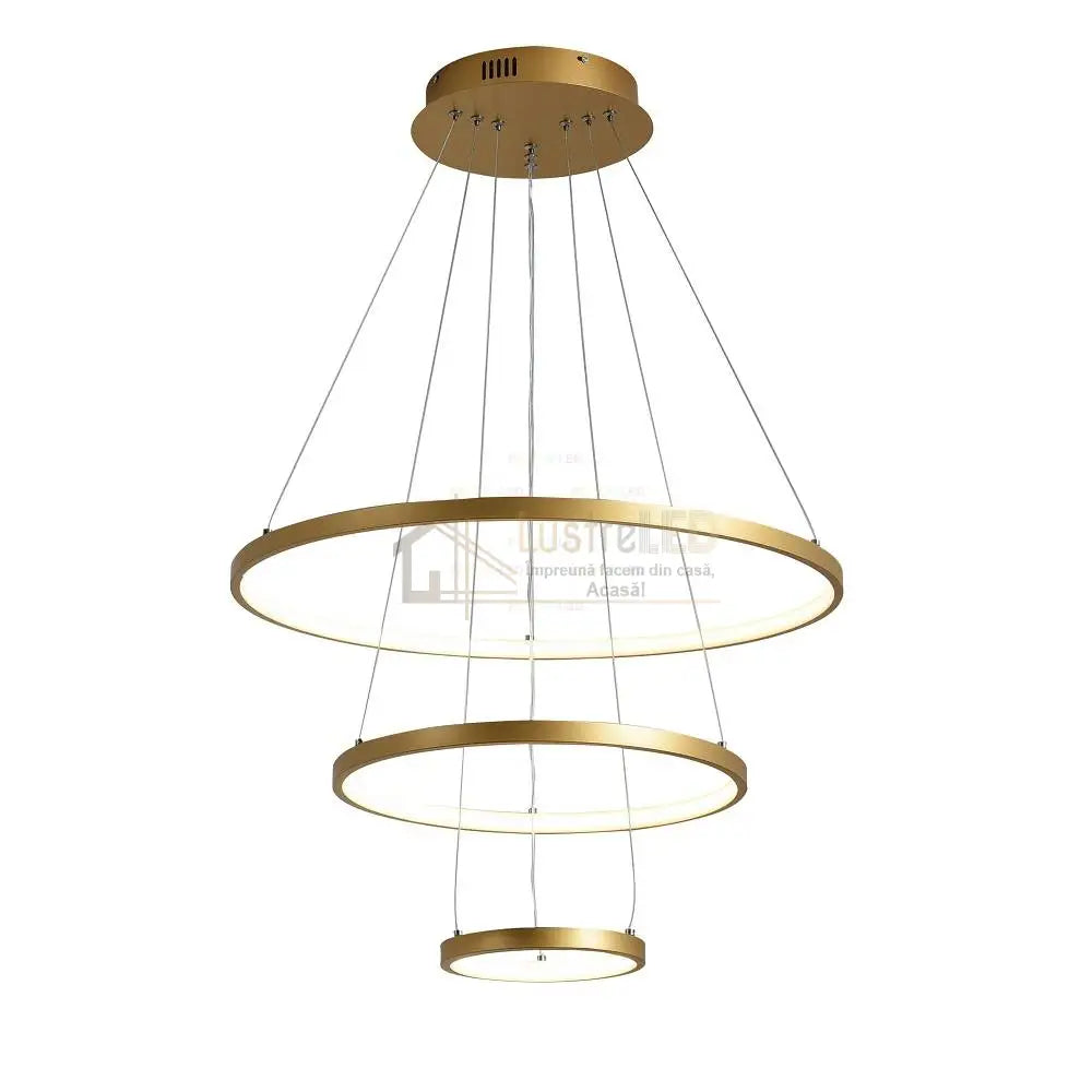 Lustra Led 154W Wonder Gold 3 Segmente Telecomanda Lighting Fixtures