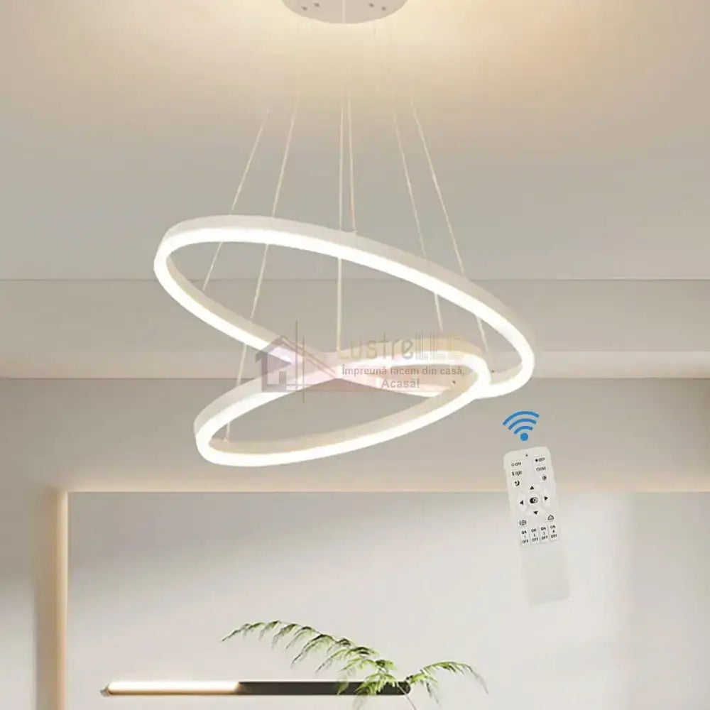 Lustra Led Wonderland Alba 2 Segmente Echivalent 400W Lighting Fixtures