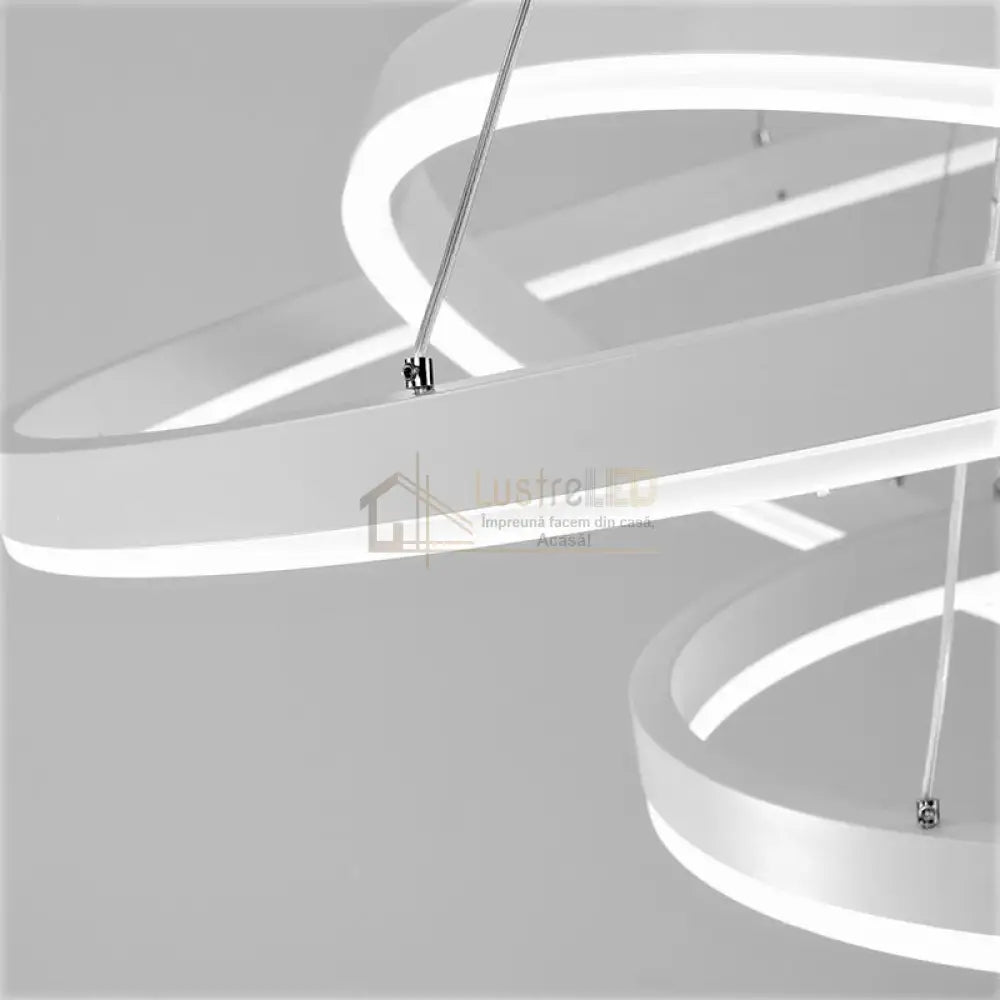 Lustra Led 154W Wonderland Alba 3 Segmente Telecomanda Lighting Fixtures