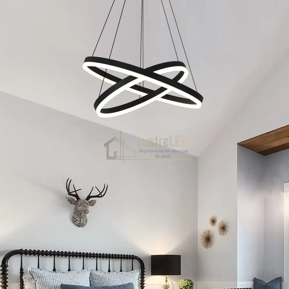 Lustra Led Wonderland Black 2 Segmente Echivalent 400W Lighting Fixtures
