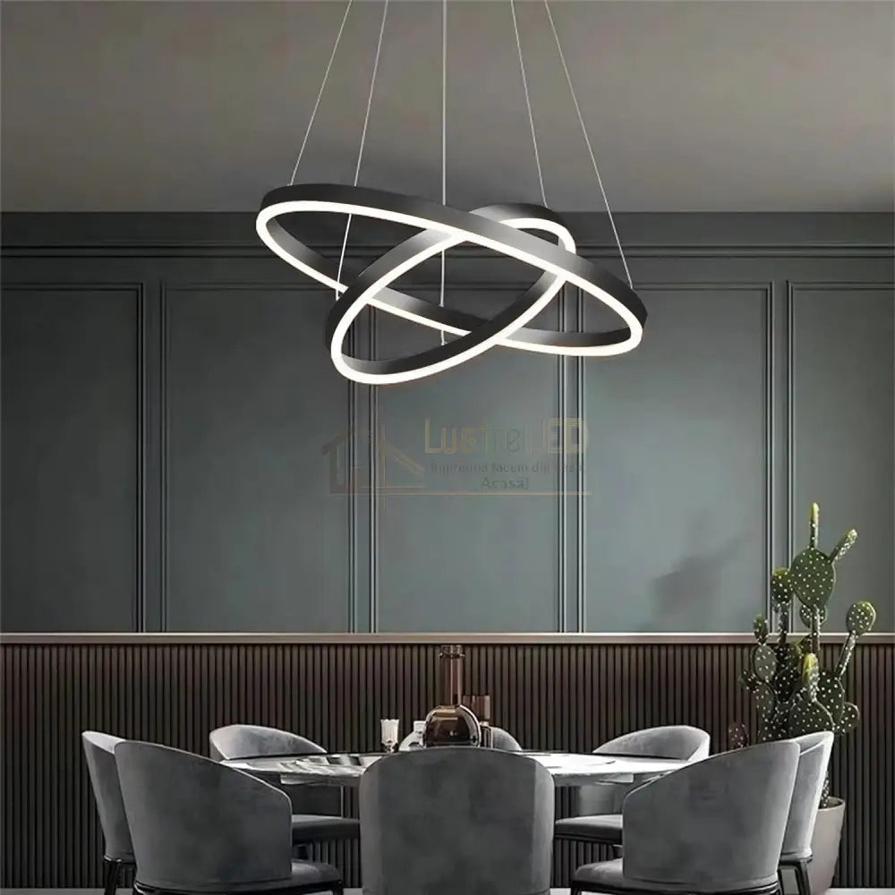 Lustra Led Wonderland Black 2 Segmente Echivalent 400W Lighting Fixtures