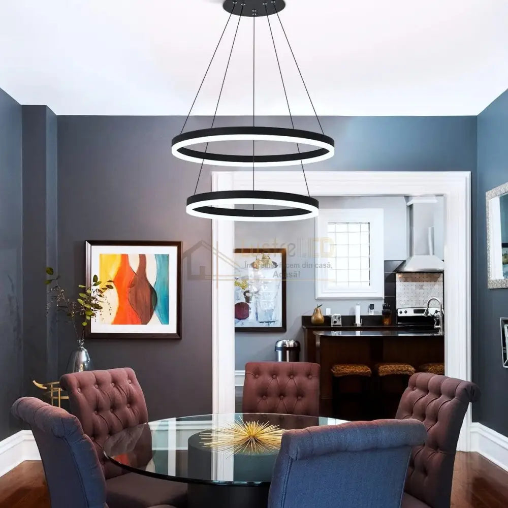 Lustra Led Wonderland Black 2 Segmente Echivalent 400W Lighting Fixtures