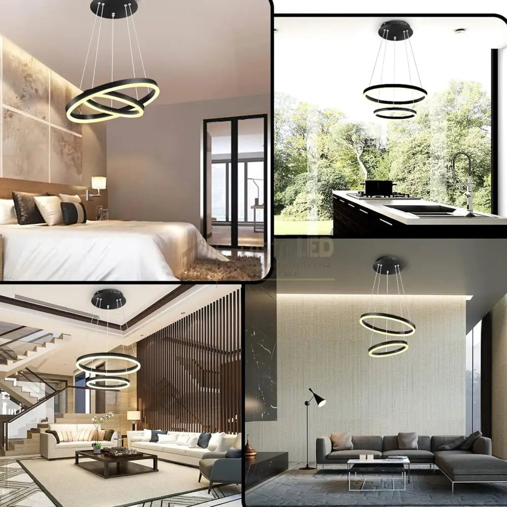 Lustra Led Wonderland Black 2 Segmente Echivalent 400W Lighting Fixtures