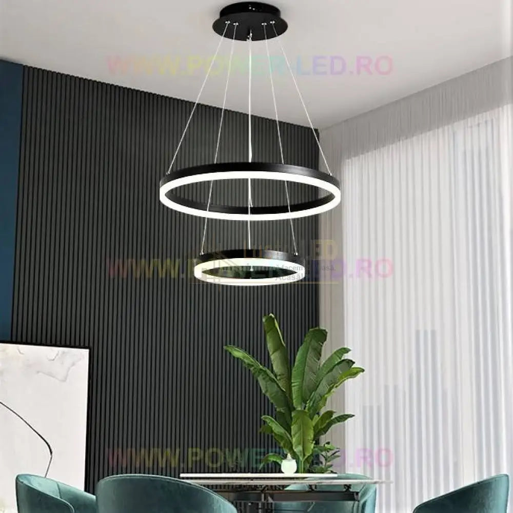 Lustra Led Wonderland Black 2 Segmente Echivalent 400W Lighting Fixtures