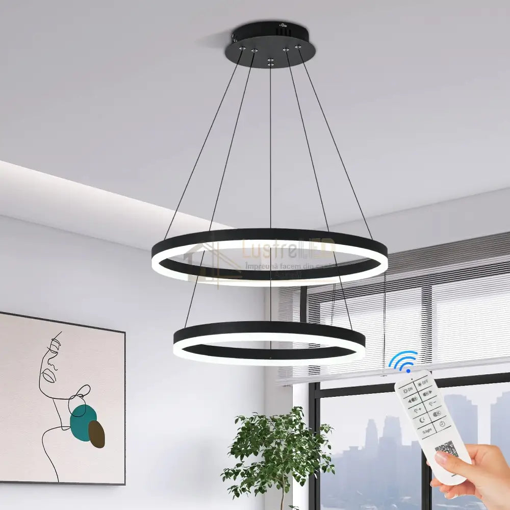 Lustra Led Wonderland Black 2 Segmente Echivalent 400W Lighting Fixtures