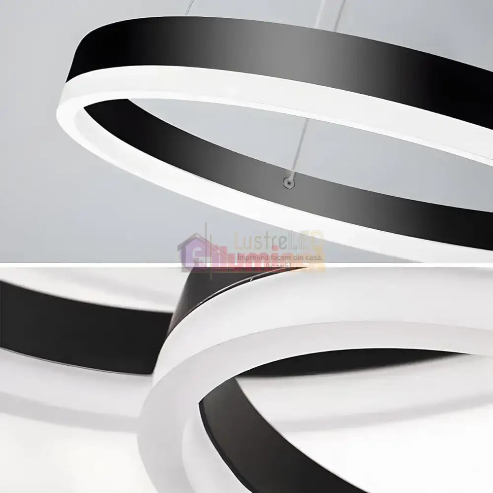 Lustra LED WONDERLAND Black 2 Segmente Mobile Echivalent 500W Telecomanda NEAGRA / SUSPENDATE / 60CM Lighting Fixtures