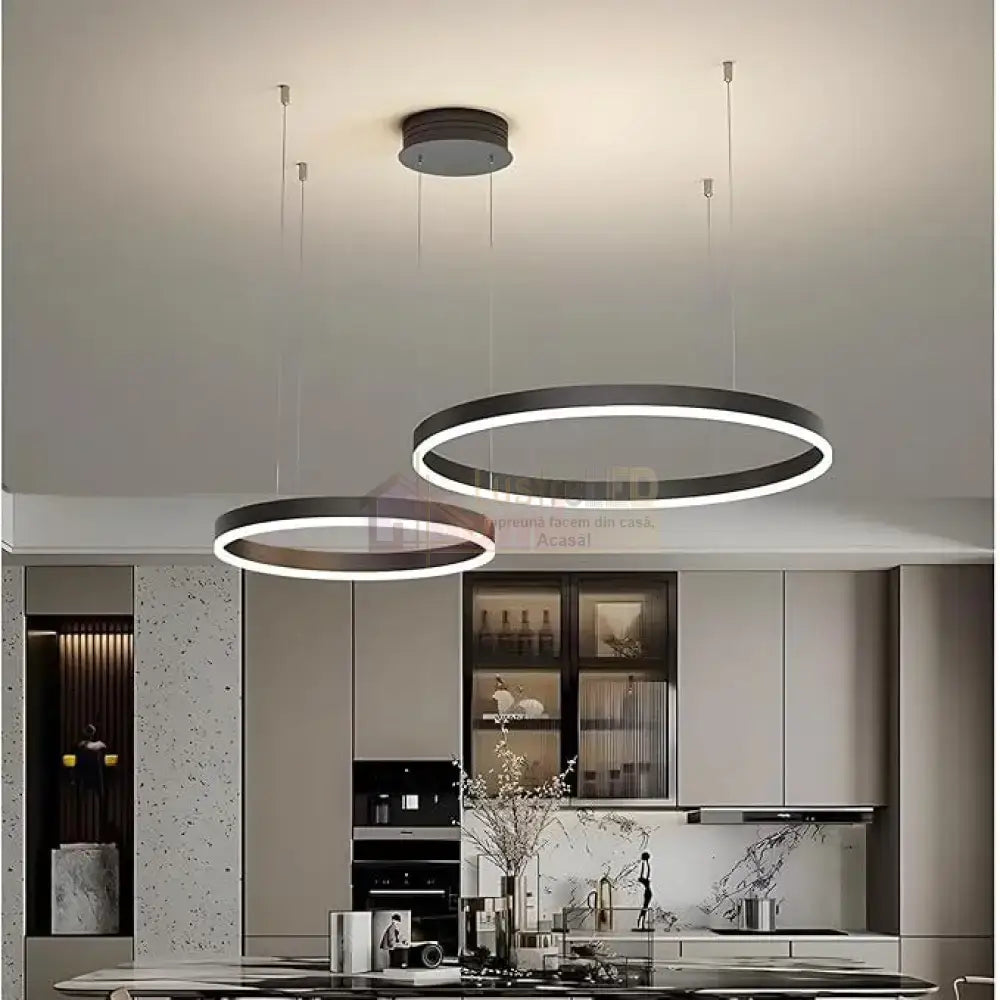 Lustra LED WONDERLAND Black 2 Segmente Mobile Echivalent 500W Telecomanda NEAGRA / SUSPENDATE / 60CM Lighting Fixtures