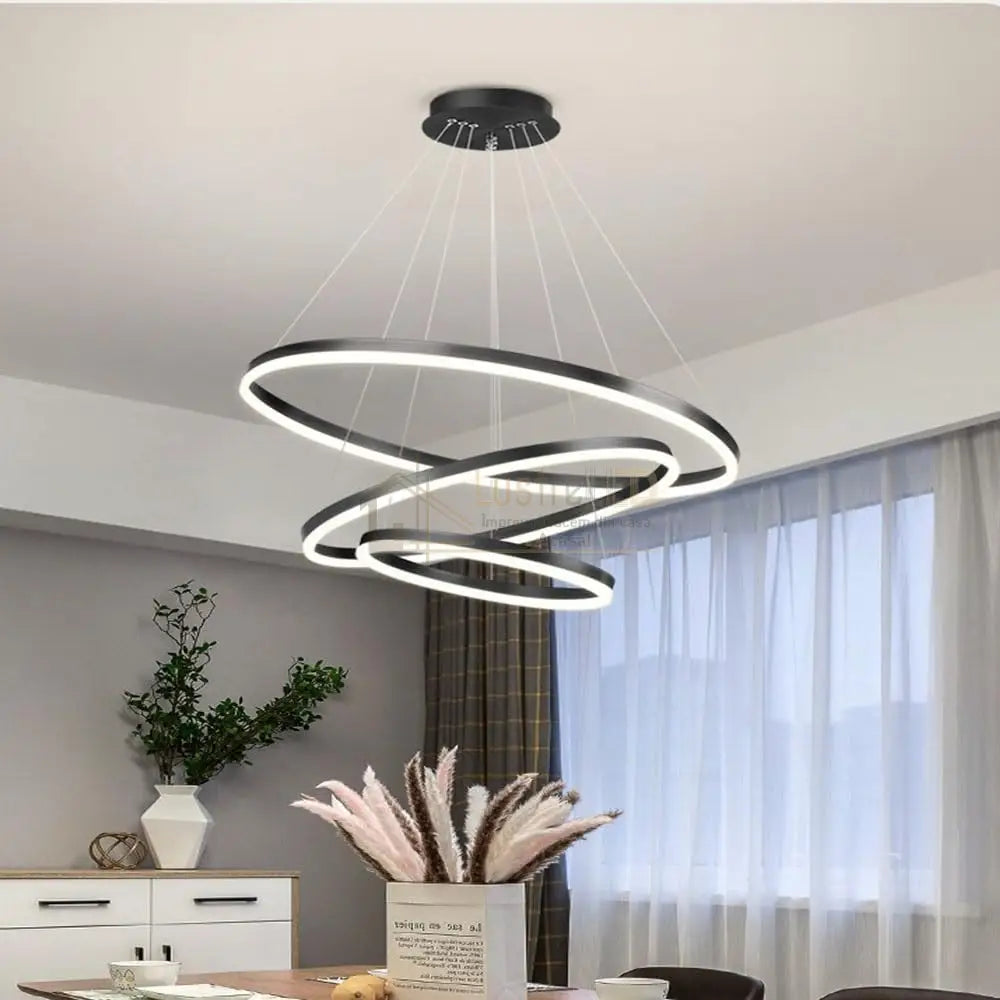 Lustra Led Wonderland Black 3 Segmente Echivalent 600W Lighting Fixtures