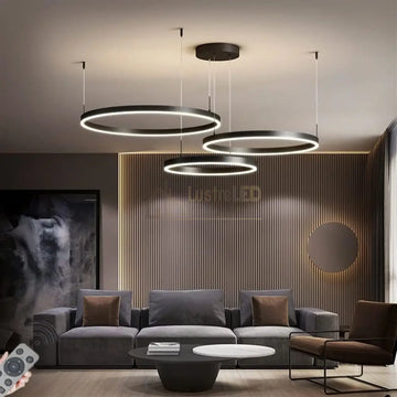 Lustra LED WONDERLAND Black 3 Segmente Mobile - 40+60+80cm Echivalent 800W