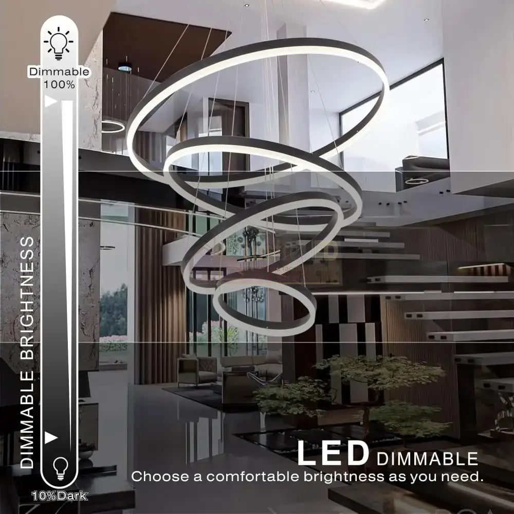 Lustra Led Wonderland Black 4 Segmente Echivalent 1000W Chandeliers