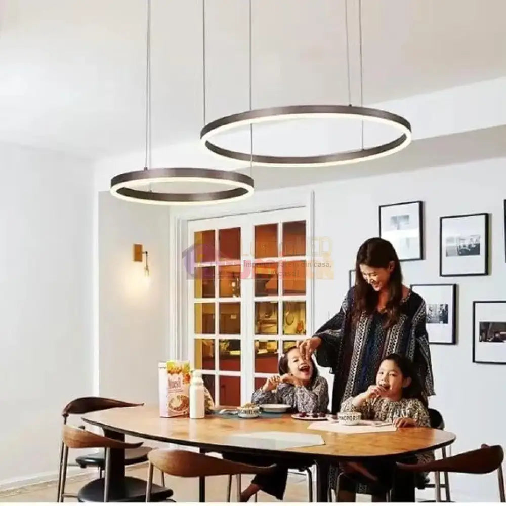 Lustra LED WONDERLAND Brown 2 Segmente Mobile Echivalent 500W Telecomanda MARO / SUSPENDATE / 60CM Lighting Fixtures