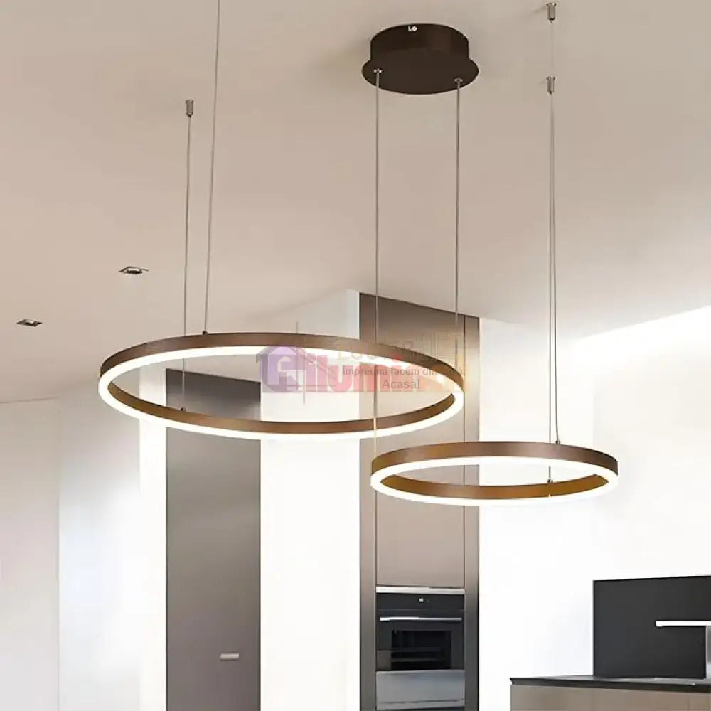 Lustra LED WONDERLAND Brown 2 Segmente Mobile Echivalent 500W Telecomanda MARO / SUSPENDATE / 60CM Lighting Fixtures