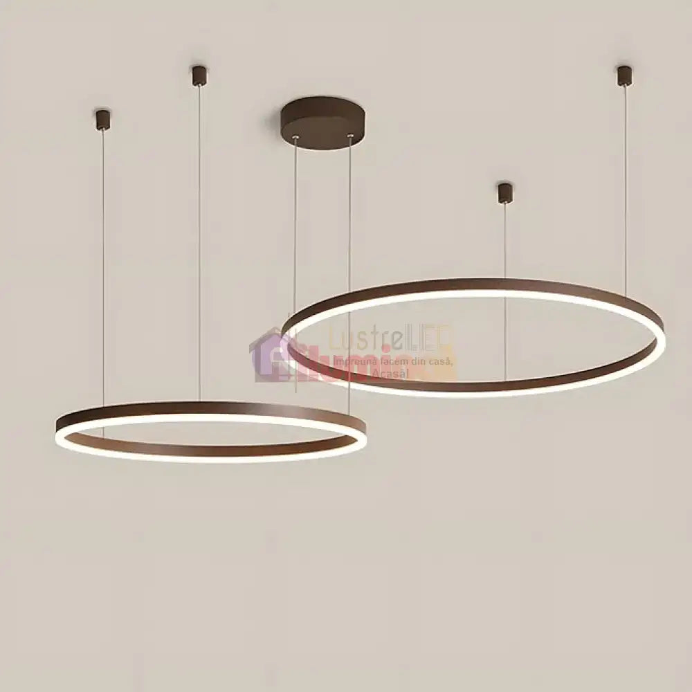 Lustra LED WONDERLAND Brown 2 Segmente Mobile Echivalent 500W Telecomanda MARO / SUSPENDATE / 60CM Lighting Fixtures