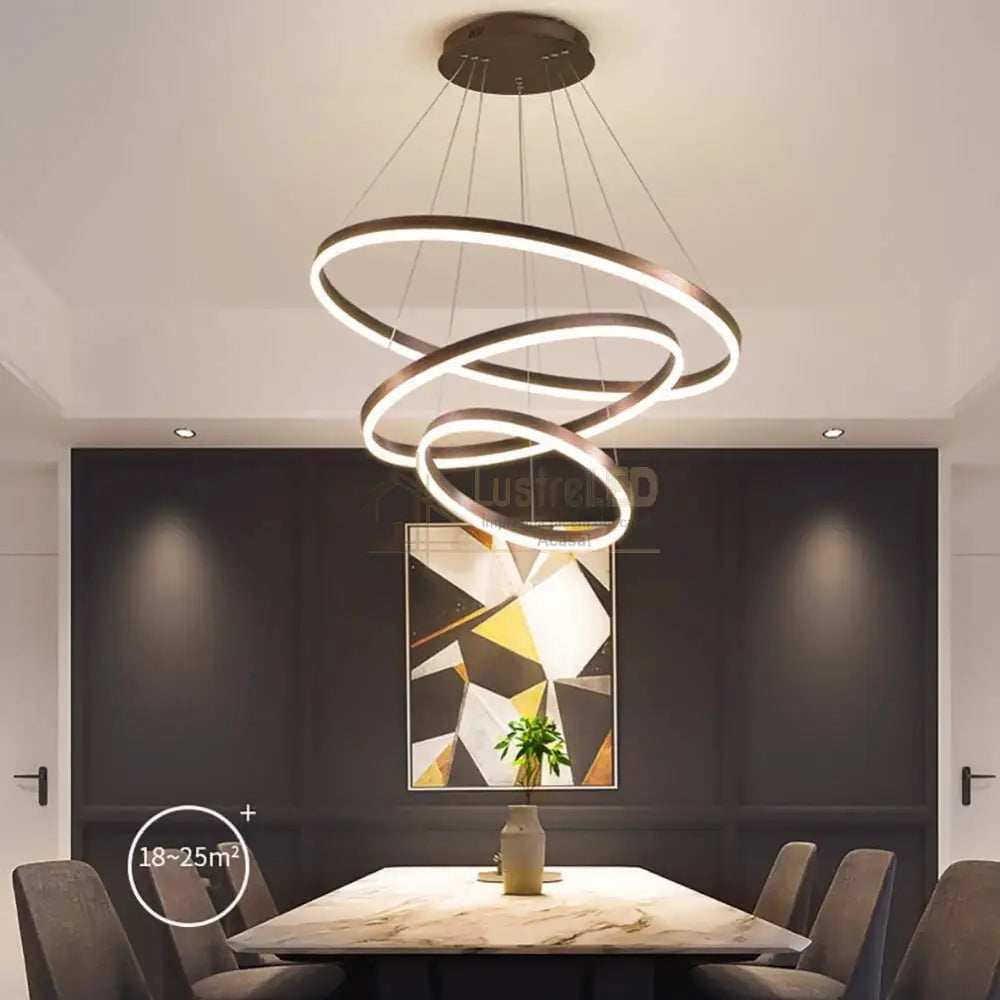 Lustra Led 132W Wonderland Brown 3 Segmente Telecomanda Lighting Fixtures