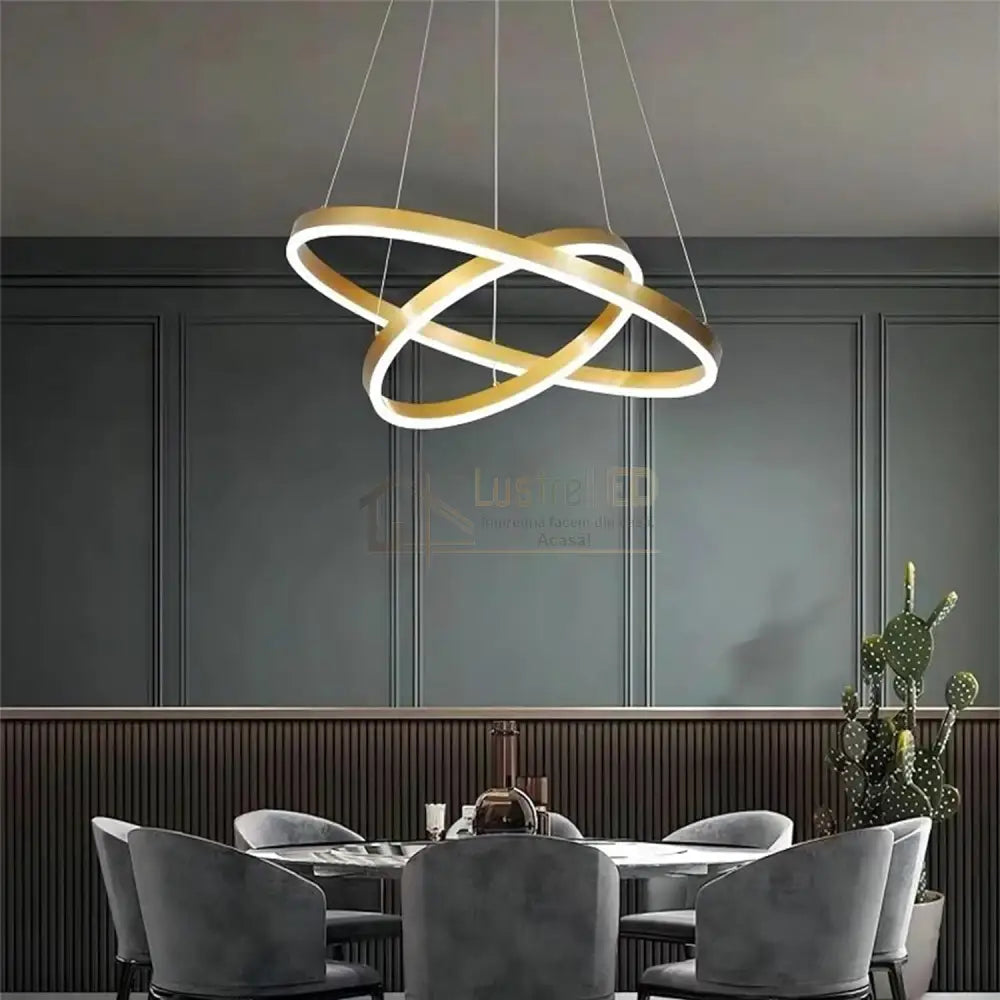 Lustra Led Wonderland Gold 2 Segmente Echivalent 400W Lighting Fixtures
