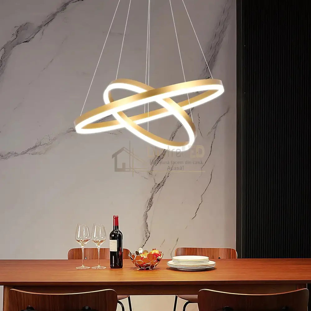 Lustra Led Wonderland Gold 2 Segmente Echivalent 400W Lighting Fixtures