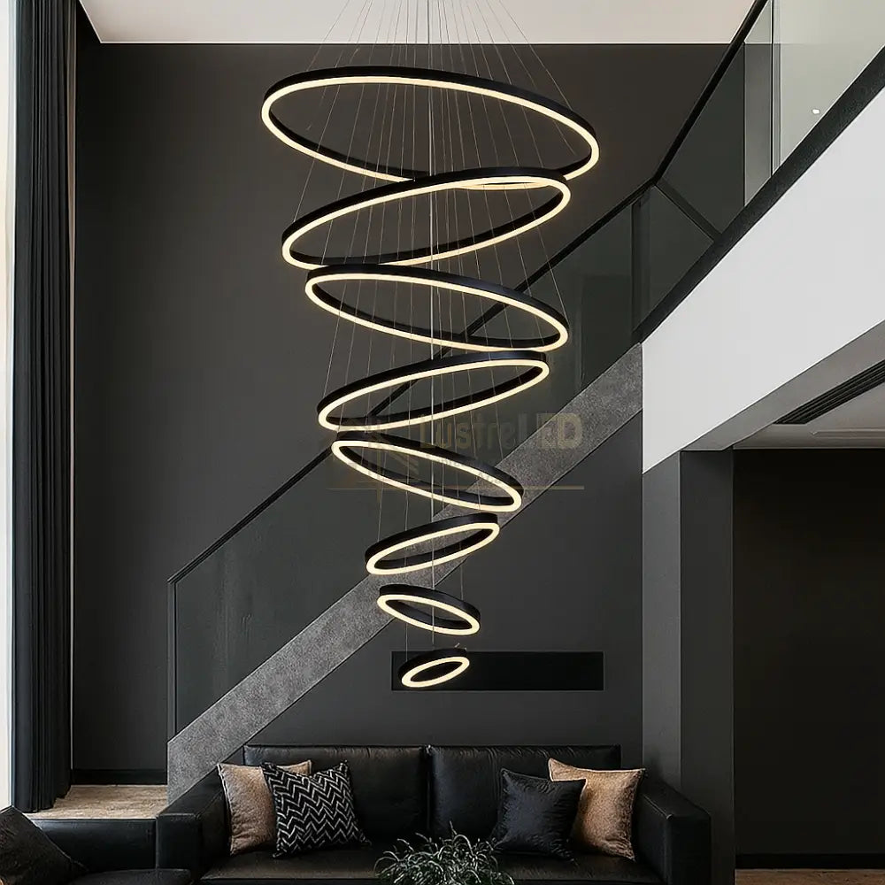 Lustra LED WONDERLAND Luxury Black 8 Segmente Echivalent 3000W lustreled.ro