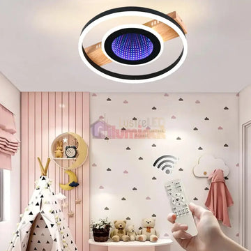 Lustra LED Woody Touch Circle 3D RGB Telecomanda Echivalent 500W