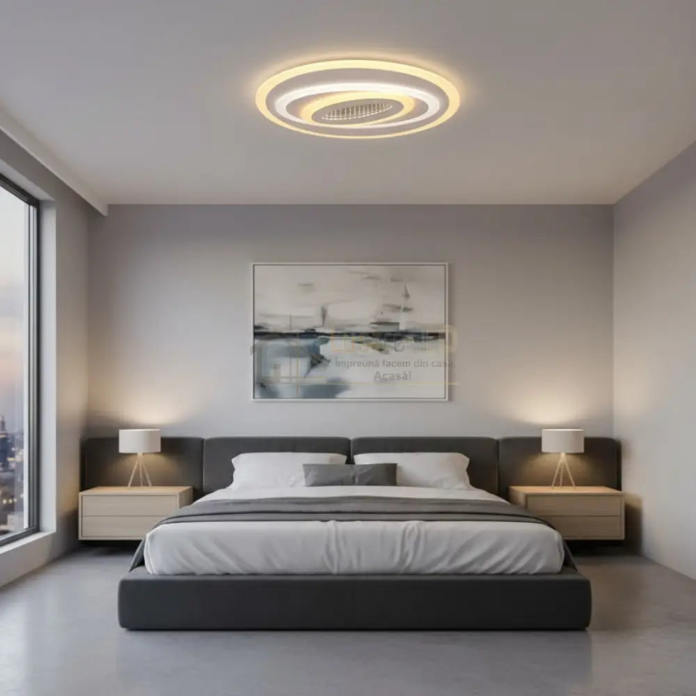 Lustra LED YULU ROUND Echivalent 350W Telecomanda Lighting Fixtures