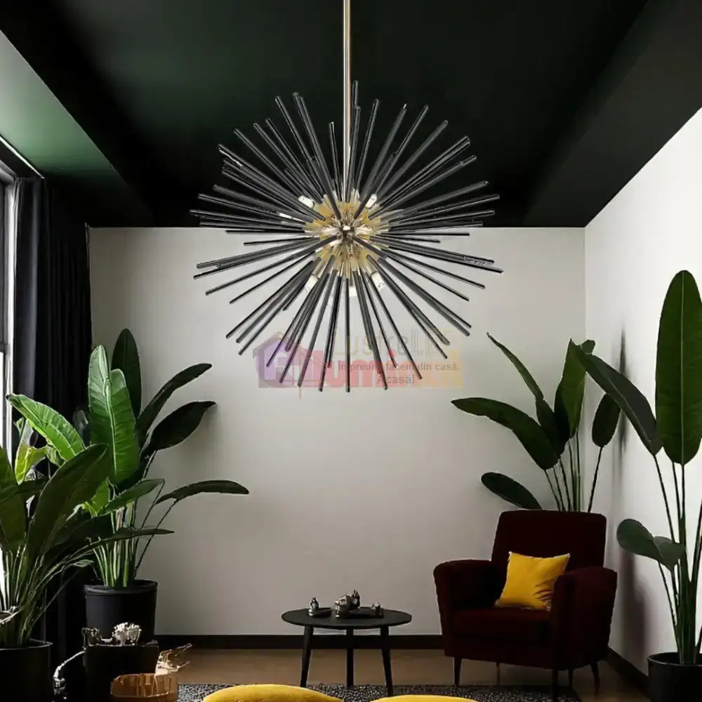 Lustra LED Black+Gold Serico lustreled.ro