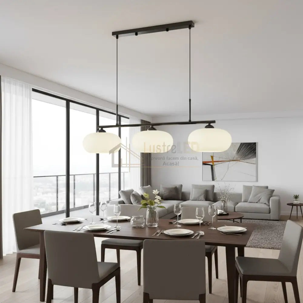 Lustra MALA Black Abajur MAT 3XE27 Chandeliers