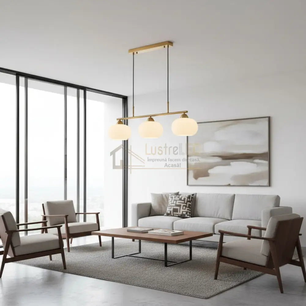Lustra MALA Gold Abajur MAT 3XE27 Chandeliers