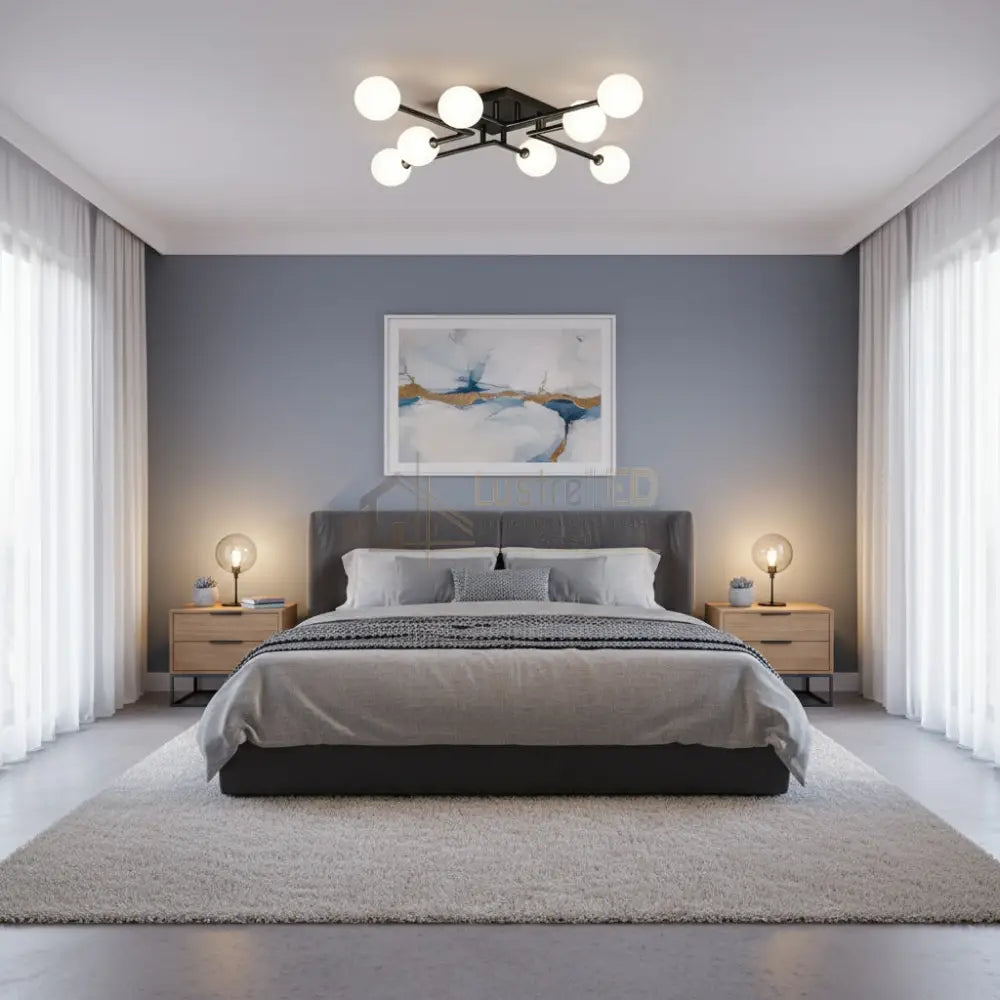 Lustra Maxi STREVA Black Abajur MAT 8xE27 Chandeliers
