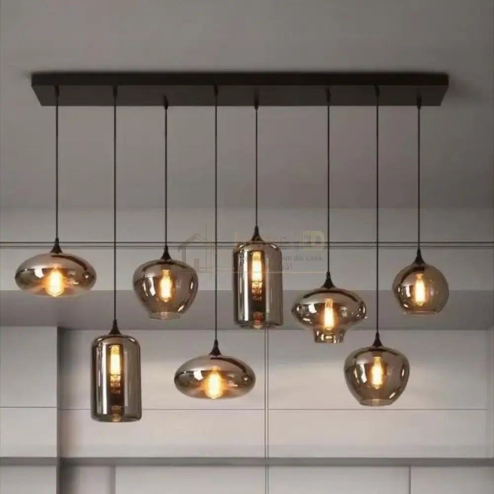 Lustra Maxi VERA Black Abajur Fumuriu 8xE27 Lighting Fixtures