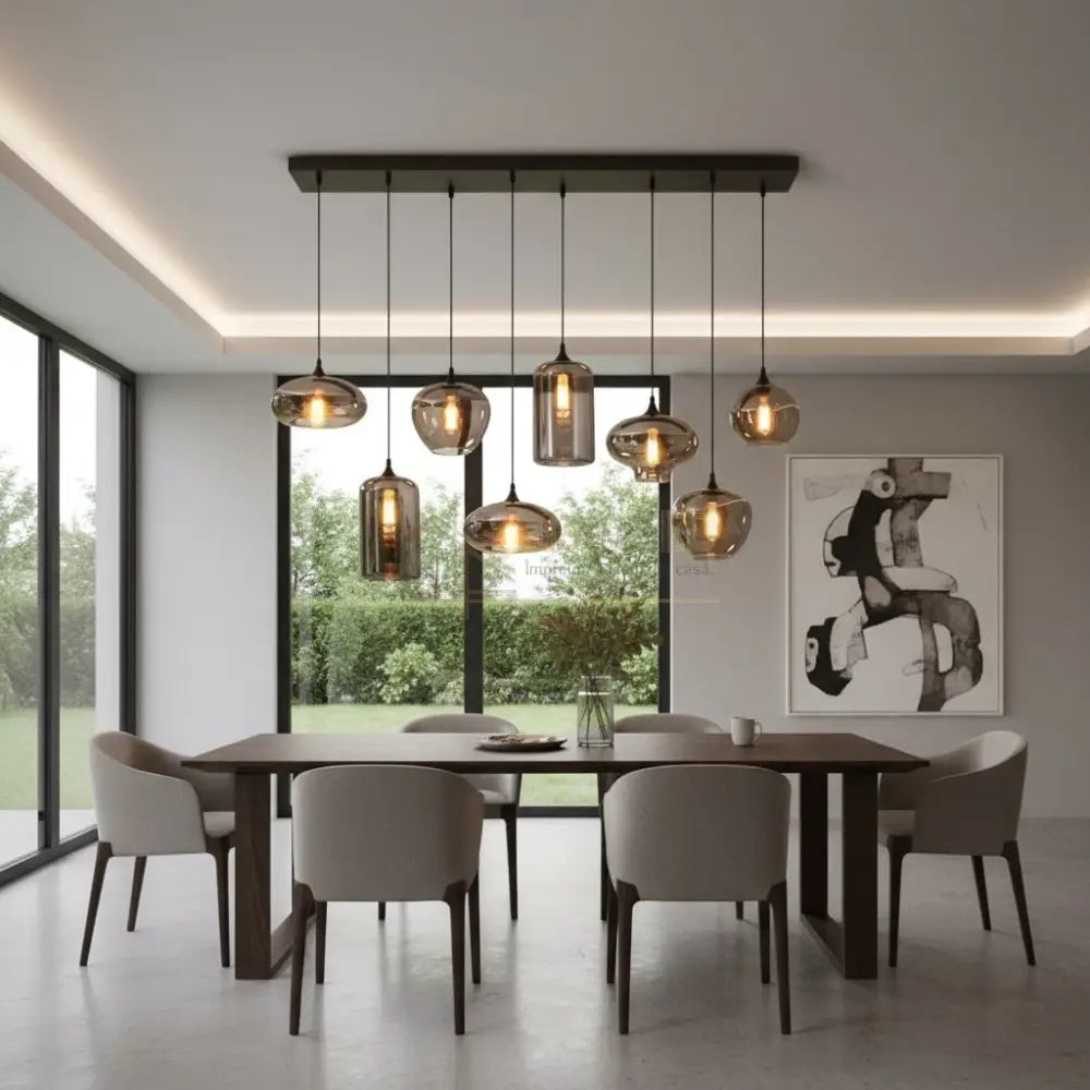 Lustra Maxi VERA Black Abajur Fumuriu 8xE27 Lighting Fixtures