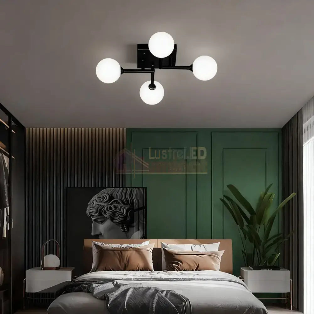 Lustra STREVA Black Abajur MAT 4xE27 Chandeliers