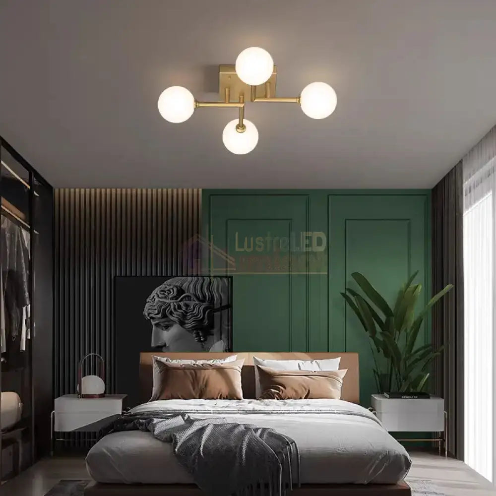 Lustra STREVA Gold Abajur MAT 4xE27 Chandeliers