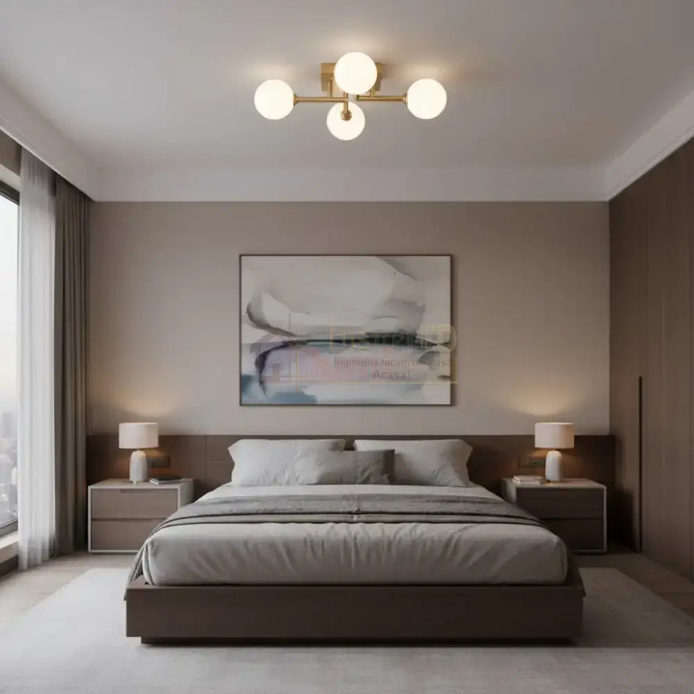 Lustra STREVA Gold Abajur MAT 4xE27 Chandeliers