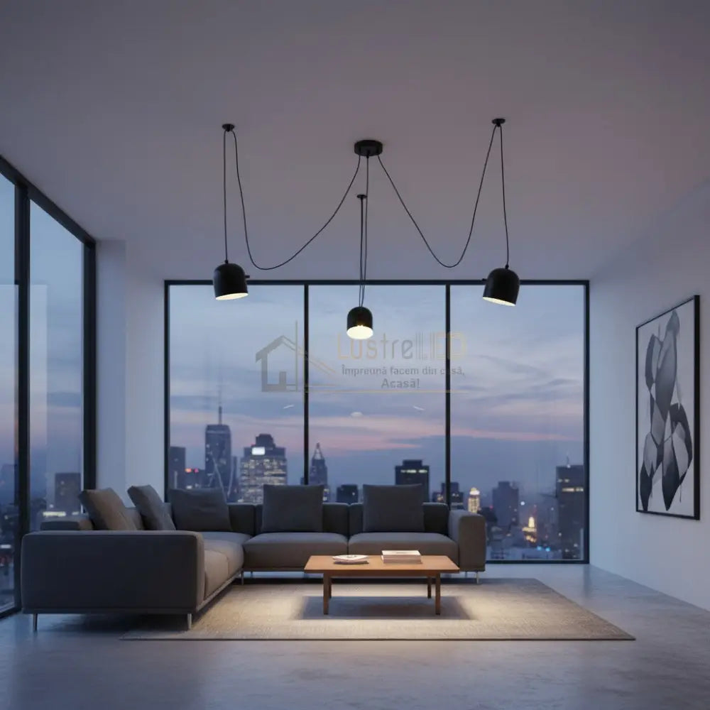 Lustra Vintage SPIDER Black 3xE27 Lighting Fixtures