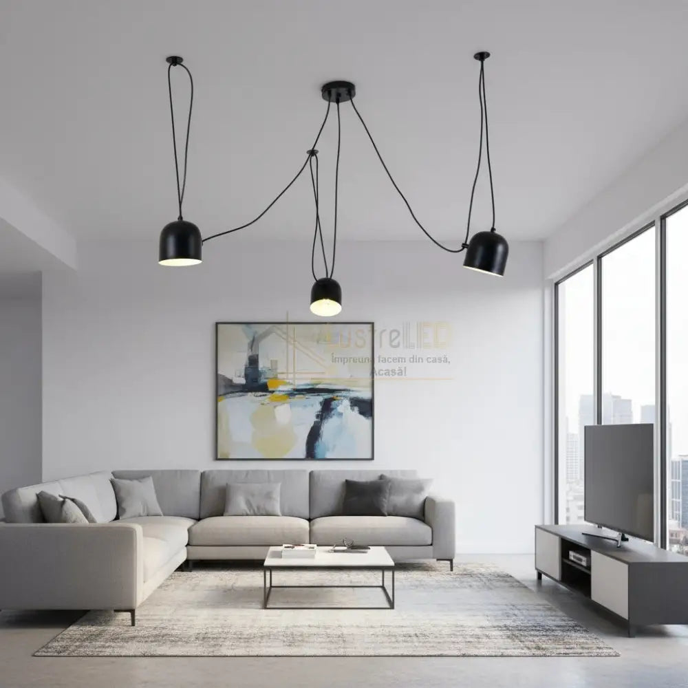 Lustra Vintage SPIDER Black 3xE27 Lighting Fixtures