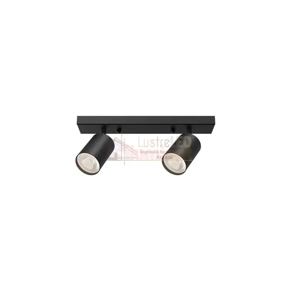 Lustra Neagra Liniara cu 2 Spoturi Reglabile 2xGU10 Lighting Fixtures