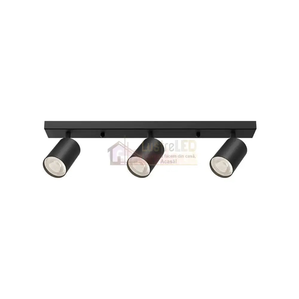 Lustra Neagra Liniara cu 3 Spoturi Reglabile 3xGU10 Lighting Fixtures