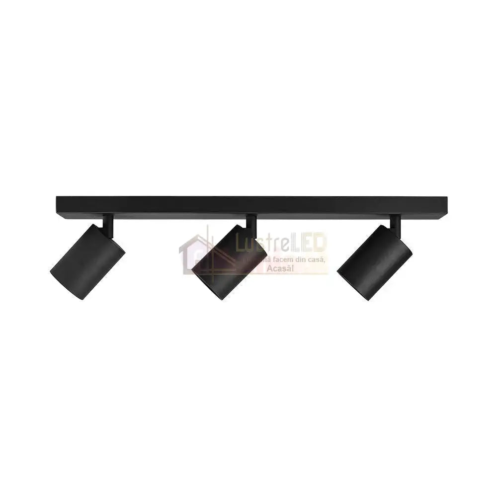 Lustra Neagra Liniara cu 3 Spoturi Reglabile 3xGU10 Lighting Fixtures