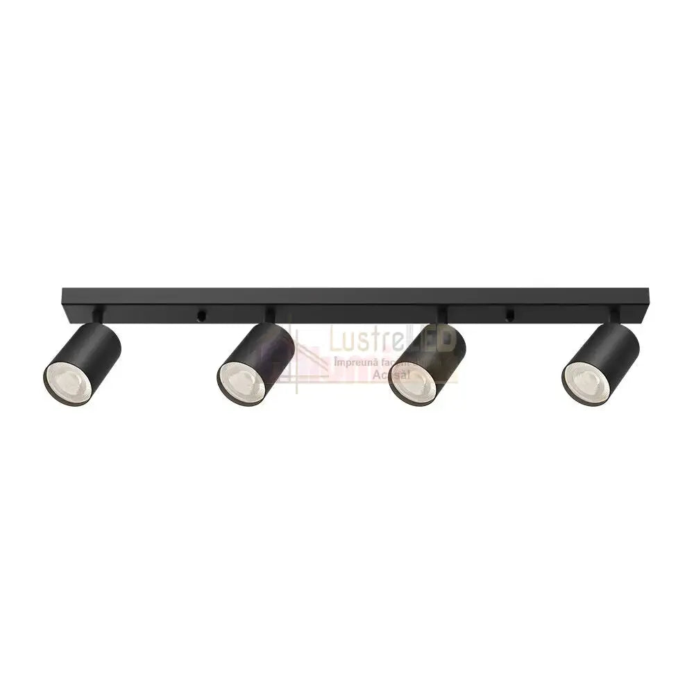 Lustra Neagra Liniara cu 4 Spoturi Reglabile 4xGU10 Lighting Fixtures