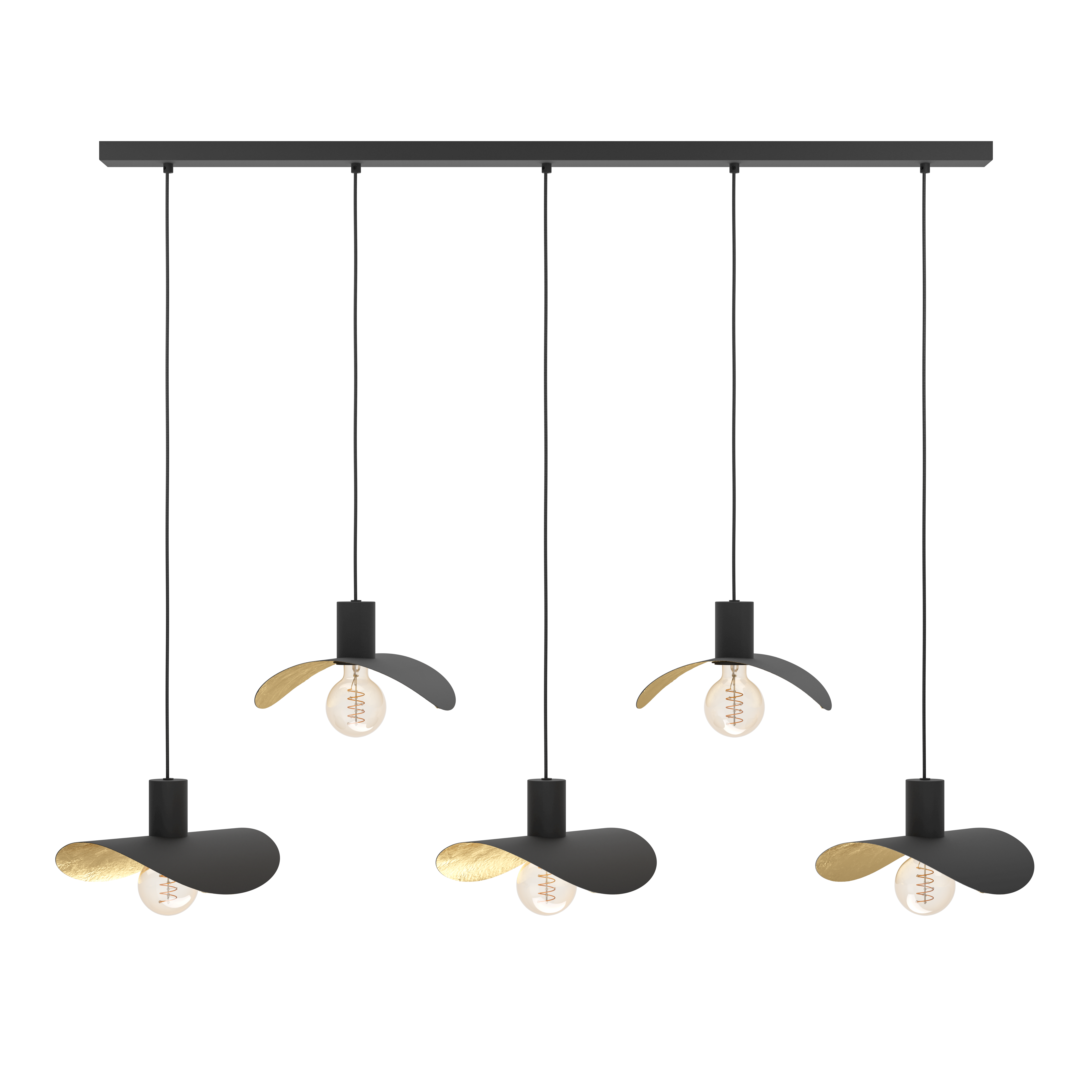 Lustra NEGRU/AURIU 5xE27 SACEDA EGLO 390396 MINIMALIST DESIGN / AURIU + NEGRU / 1500x1250x290 led ceiling light