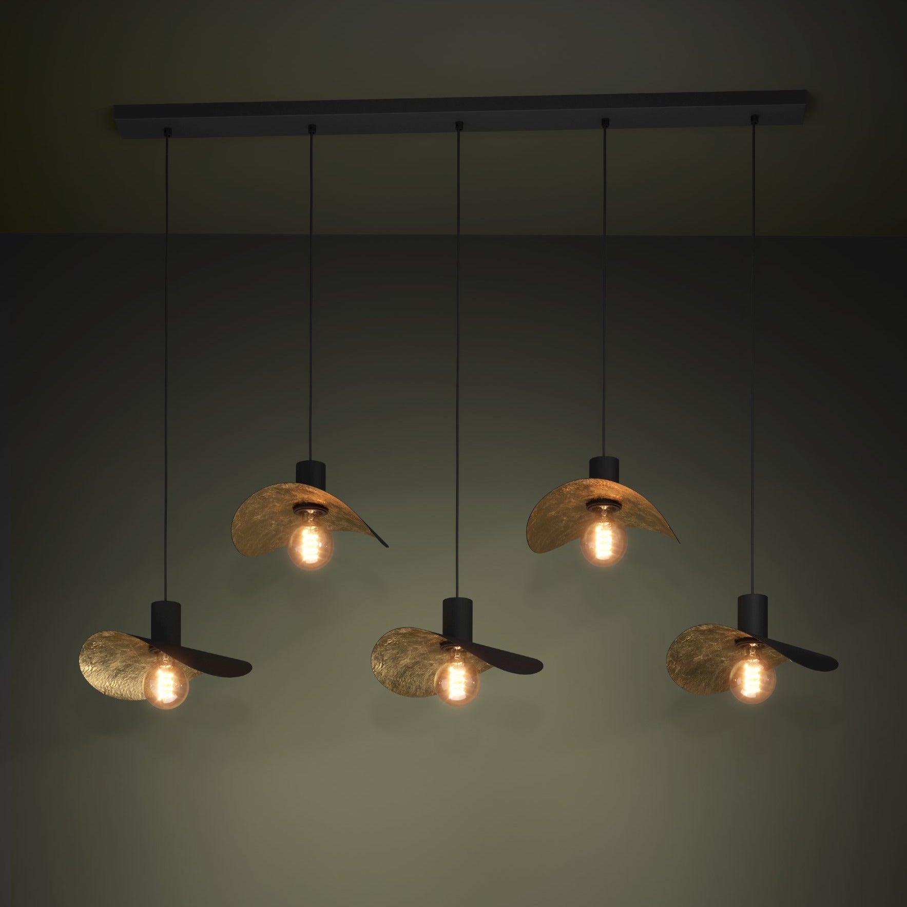 Lustra NEGRU/AURIU 5xE27 SACEDA EGLO 390396 MINIMALIST DESIGN / AURIU + NEGRU / 1500x1250x290 led ceiling light