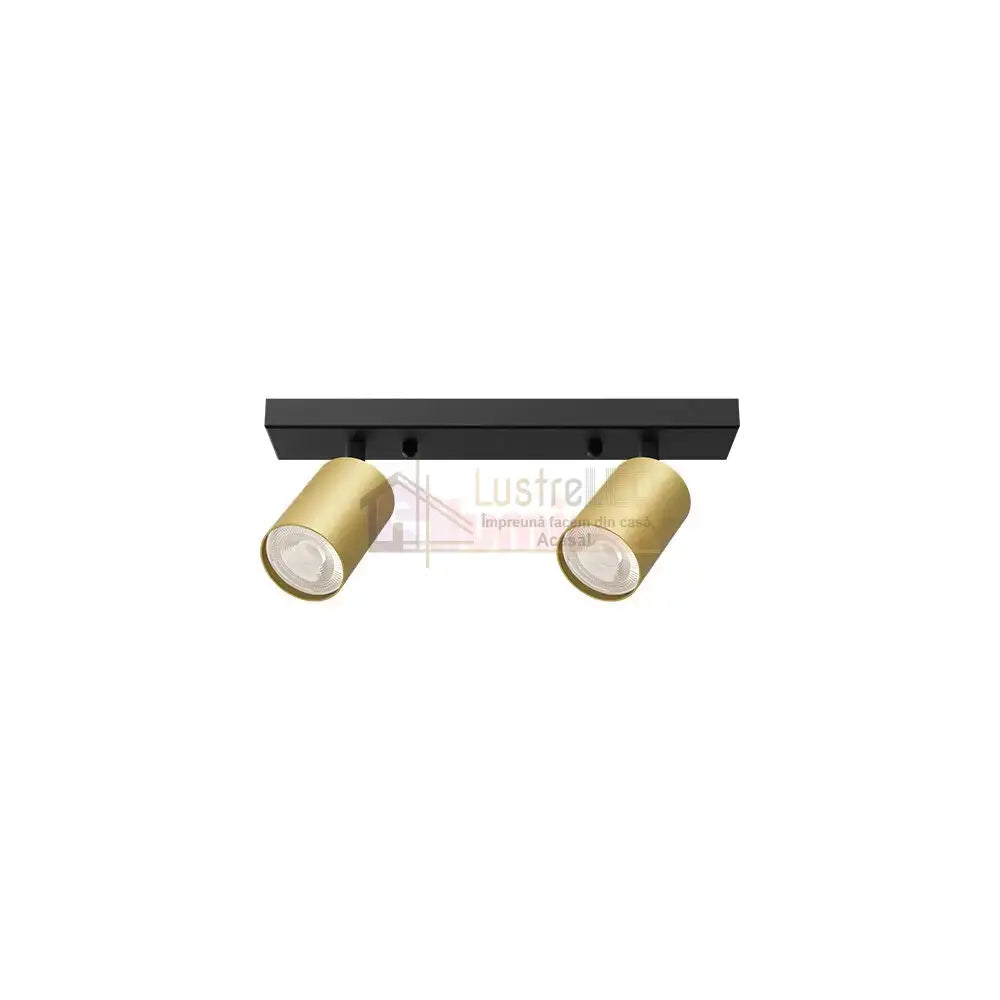 Lustra Negru & Auriu Liniara cu 2 Spoturi Reglabile 2xGU10 Lighting Fixtures