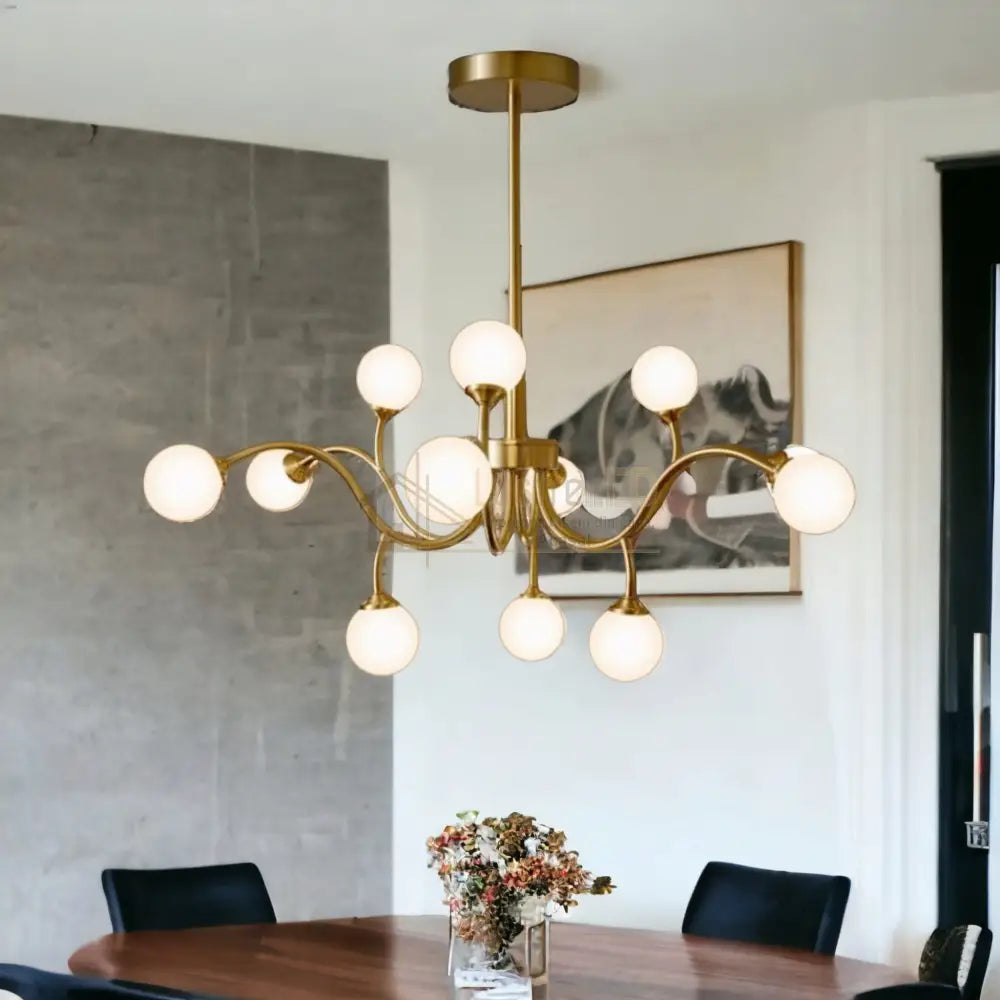 Lustra Nordic Style Abajur Mat Golden Beans 66108-12 Chandeliers