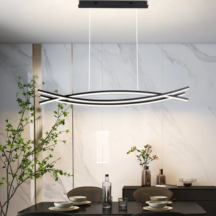 Lustra Led 132W Office Suspendata Black Telecomanda Lighting Fixtures