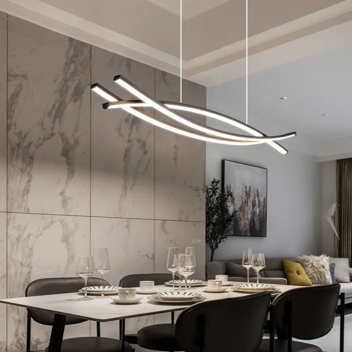 Lustra Led 132W Office Suspendata Black Telecomanda Lighting Fixtures