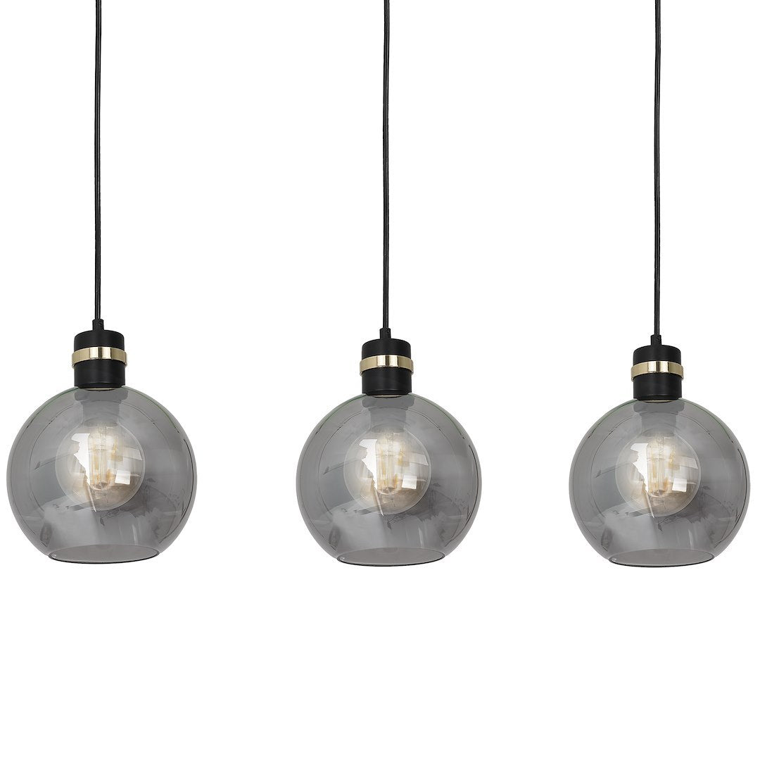 Lustra Liniara Abajur Omega Black & Gold Premium